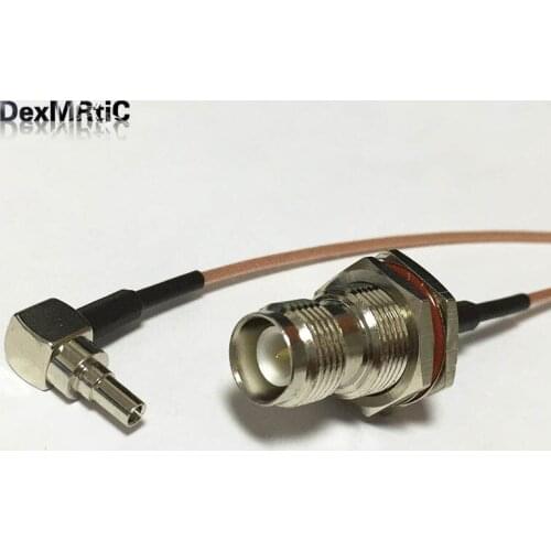 New RP-TNC Female Jack nut Switch CRC9 Right Angle pigtail cable RG178 Wholesale 15CM 6" Adapter
