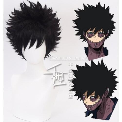 High Temperature Fiber My Hero Academy dabi Short Straight Black Synthetic Cosplay Wig For Halloween Costume Role Play