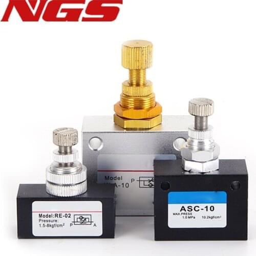 ASC KLA-06/08/10/15/25/32/40/50 RE01 02 03 04 Pneumatic Speed Regulating Valve Flow Control Valve One-way Throttle Valve