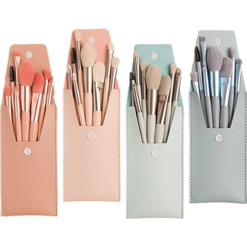 Qmake 8PCS Makeup Brushes Tools Shadow kit Eyeliner set Eyebrow Make up Beauty Tool sets of Professional Foundation beauty Tools