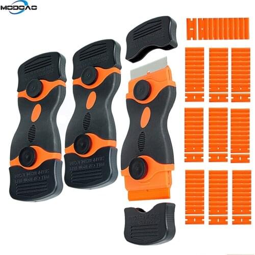 2pcs Scrapers 100pcs Razor Blade Wrap Sticker Razor Scraper Ceramic Glass Car Window Glue Cleaner Squeegee Remover Tool Car Tool