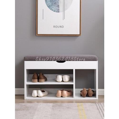 Solid Wood Shoe Changing Stool Can Sit At The Door Of The Household Nordic Modern Shoe Cabinet Multifunctional Shoe Rack Shoe We