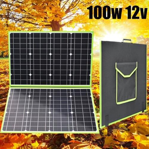 Solar panel 12v 100w 150w foldable folding portable battery charger photovoltaic home system for car boat camping hiking 1000W