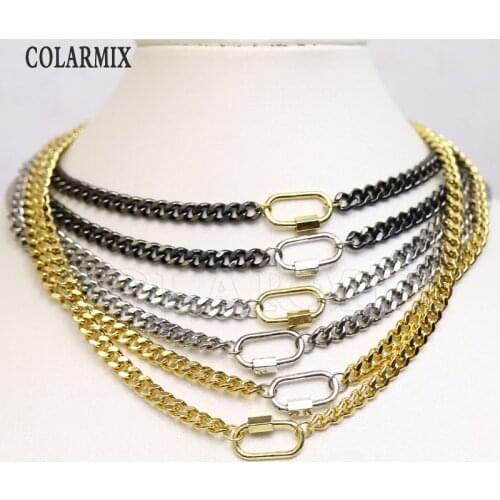 6 Strand Spiral Clasp chain Fashion Punk Collar necklace Handmade gift jewelry necklace Hip Pop necklace choker 9648