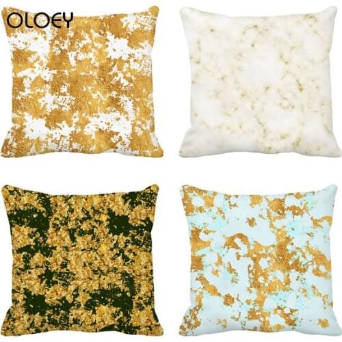 Stylish Polyester Marble Pattern Cushion Cover, Size 45x45cm, Home Bedroom Office Decoration, Hotel Car Decoration Cushion Cover
