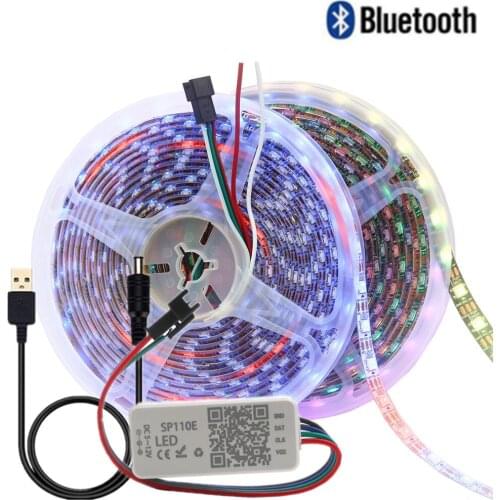 DC5V WS2812B Smart pixel led strip light;1m/2m/3m WS2812 IC;30/60 pixels/leds/m;With Mini Bluetooth Controller led lamp tape Set