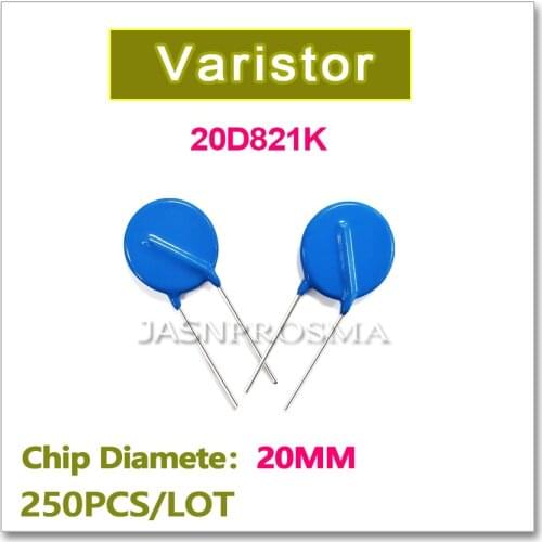 JASNPROSMA 20D821K 20MM 250PCS 820V Varistor 821