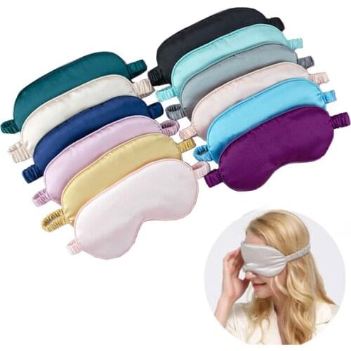 Imitated Silk Eye Patch Shading Sleep Eye Mask Adjustable Eyepatch Travel Relax Cover Blindfold with Bag Eye Care Tools