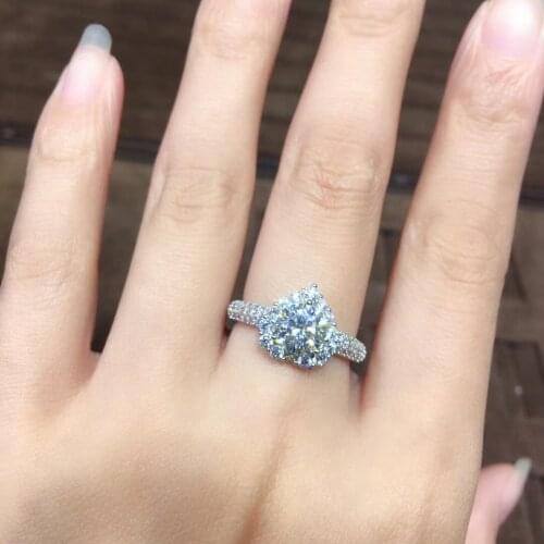 925 Sterling Silver Heart shape Diamond Open Rings For Women Wedding Engagement Bridal Jewelry Elegant Ring Fashion Accessories