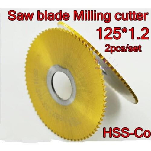 125*1.2*27mm Inner hole 72T 2 pcs/set HSS Co5% M35 Saw blade milling cutter Processing stainless steel alloy steel, etc