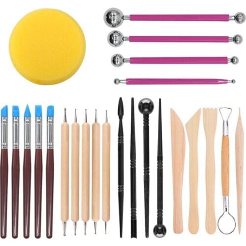 24 Pieces Sets Pottery Clay Tools Sets Pottery Art Tools Carving Knives Set Handmade DIY Soft Clay Carving Pottery Tools