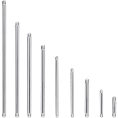 50pcs 16g 14g Stainless Steel Industrial Ear Scaffold Barbells Piercing Accessory Ear Helix Bar/Tongue/Nipple Screw Bar Parts