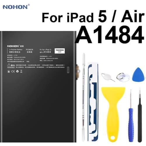 Nohon Battery For iPad 5 Air Battery 7800-8000mAh A1484 A1474 A1475 Bateria 0 Cycly + Tools For Apple iPad5 iPad Air 5 Batteries