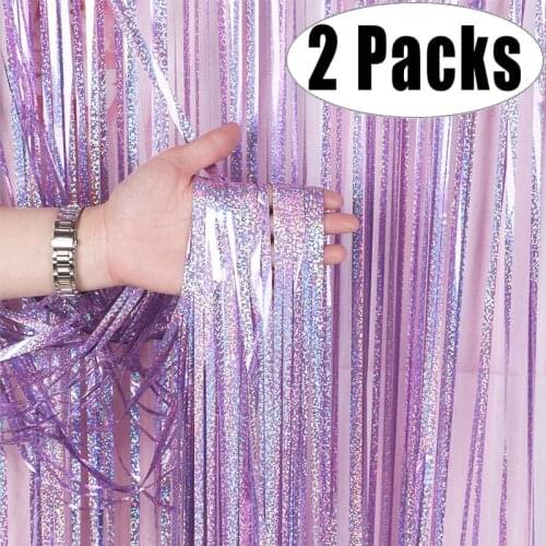 2Pack Bachelorette Party Backdrop Curtains Glitter Gold Tinsel Fringe Foil Curtain Birthday Wedding Decoration Adult Anniversary
