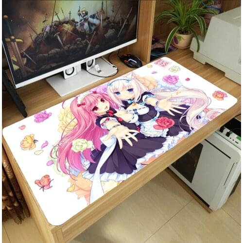 Lovely Anime NEKOPARA Chocola Vanilla Maple Large Mouse Pad Laptop PC Gaming Computer Desk Keyboard Mat Thicken Playmat Gift