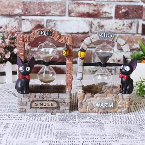 Retro Style resin Cartoons Cat hourglass Timer Warm smile Childrens room decorations Home Kitchen Sandglass Clock Gadget
