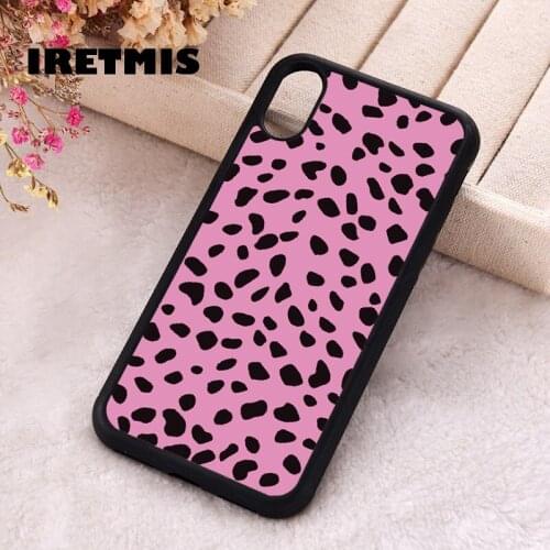 Iretmis 5 5S SE 2020 Phone Cover Case for iPhone 6 6S 7 8 Plus X Xs XR 11 12 Mini Pro Max Silicone TPU pink dalmatian