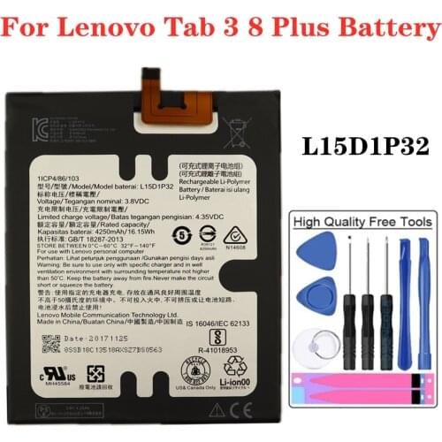 For Lenovo Tab 3 8 Plus PB1-750 PB1-750N PB1-750M PB1-750P PHAB TD-LTE TB 8703 8703F 8703N 8703X L15D1P32 Tablet Phone Battery