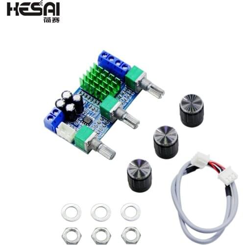 DC 12V 24V 80W x 2 Dual Channel Digital Audio TPA3116D2 Treble Bass Regulating Preset Pre Amplifier Board Module M567