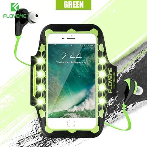 FLOVEME 4.7 '' Universal Running Armband For iPhone 7 6 6s LED Flash Sports Phone Pouch Cover Arm Band Mobile Phone Accessories