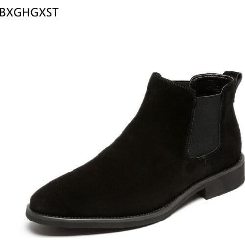 Brown Chelsea Boots Men Winter Boots for Men Male Men Casual Shoes Suede Shoes Men Designer Ankle Boots for Man 2021 Chaussure