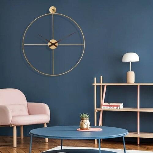 Creative Light Luxury Iron Clock Europe America Minimalist Living Room Wall Clock Home Decor Wall Decorations Living Room