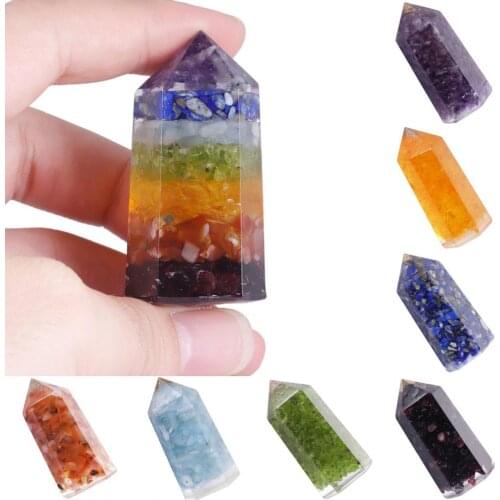 TUMBEELLUWA Healing Crystal Wands Polished Tumbled Stone Points 6 Faceted Reiki Chakra Meditation Therapy Decor 2 Inches