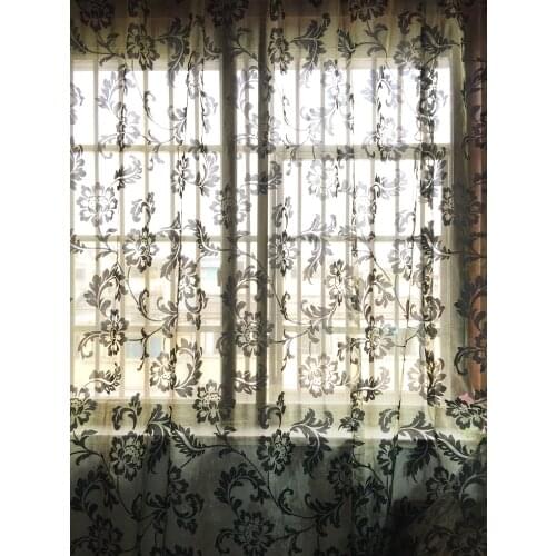Fashion flowerEmbroidery curtain Custom made finished curtain window tulle curtain living room Window screening Home Decoration