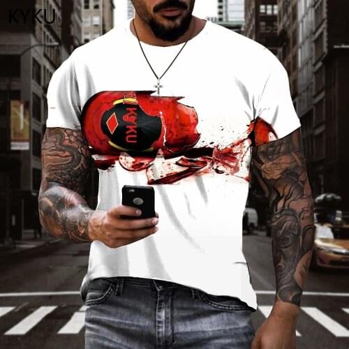 KYKU Car T shirt Men Blood T-shirts 3d Hip Hop Tshirt Printed Rock Shirt Print Mens Clothing summer Cool Streetwear Tops
