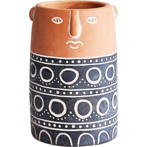 New Artistical Ceramic Vase for Flowers Abstract Human Face Nordic Decoration Home Vase Luxury Pot for Dried Flower Home Decor