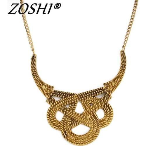 ZOSHI Bohimian Power Necklace Collar Chocker Gold Necklace Vintage Gypsy Ethnic Statement Necklace Maxi Jewelry For Women Gift