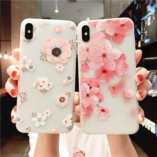 Peach Flower Emboss Case For Samsung Galaxy A71 A51 A10 A20 A30 A40 A50 A60 A70 A80 A90 M10 M20 M30 M40 A30S A50S A40S