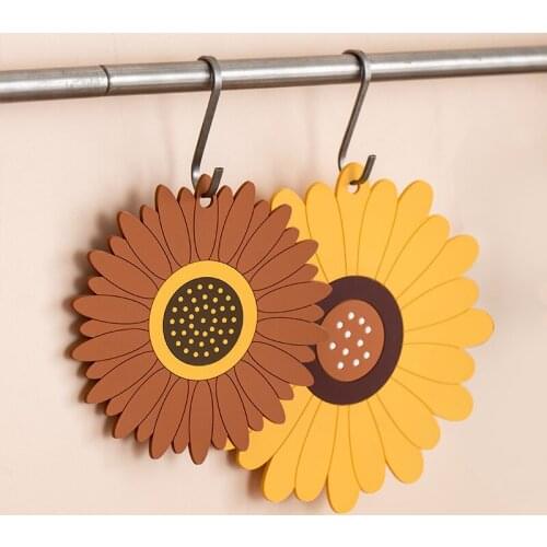 Sunflower PVC Placemat Soft Glue Insulation Pad Waterproof Non-slip Coaster Pads Bowl Mat Home Decor Cup Mats Table Placemats