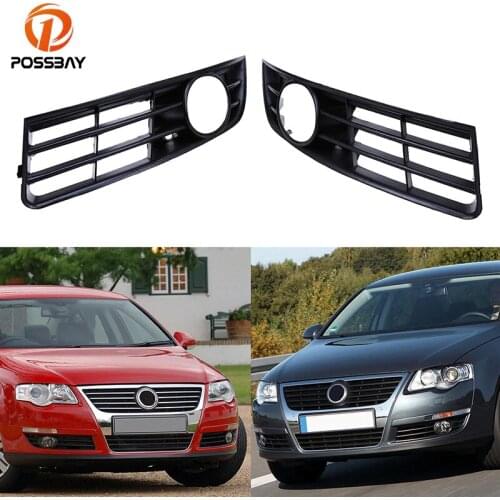 POSSBAY Car Front Bumper Auto Lower Side Fog Light Grille Cover for VW Passat B6 Sedan/Wagon 2005 2006 2007 2008 2009 2010