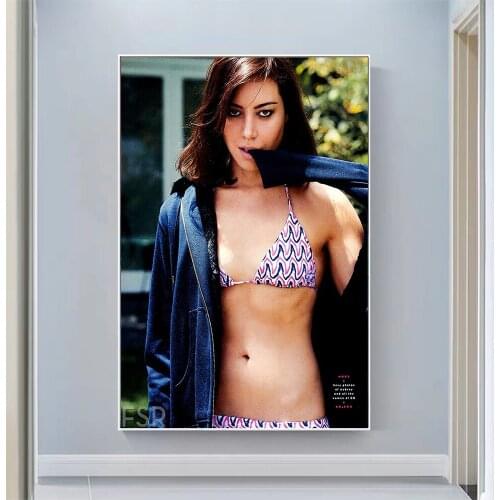 Aubrey Plaza Sexy Model Pretty Girl Swimsuit Pose Wall Silk Cloth HD Poster Art Home Decoration Gift