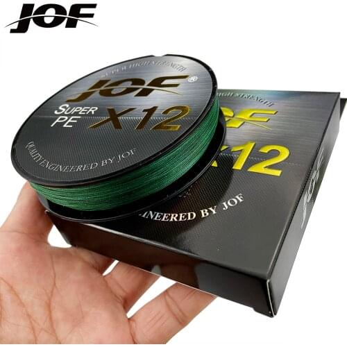 JOF Fishing Line 500M 300M 100M 12 Strands 0.147-0.40mm Strong Durable Braid PE Line 25 To 92LB For Saltwater Freshwater