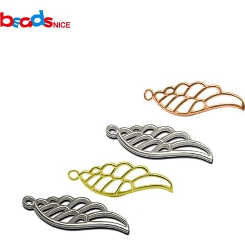 Silver Promotion Pendant Necklace Angel Wing Charm Jewelry Setting For Necklace Making 5pcs per lot ID 30776