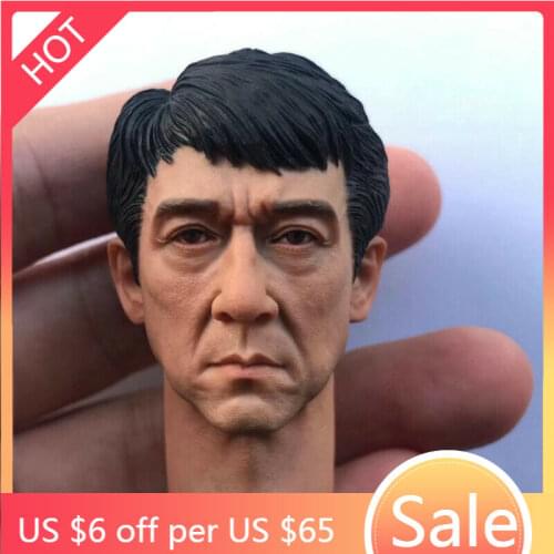 TBLeague 1/6 Scale Angry Jackie Chan Head Played HongKong Detective Asir Head Sculpt Toy Collection