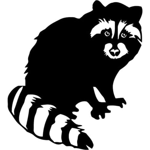 13.2cm*14.6cm Raccoon Animal Decor Vinyl Car-Styling Stickers Decals Decor Black/Silver S3-6306