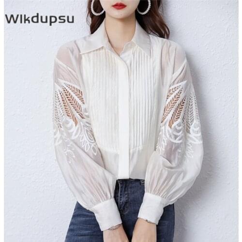 WLKDUPSU Lace Blouses