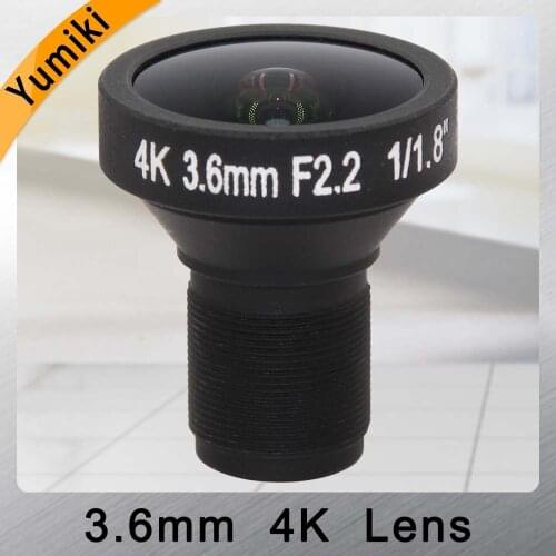 Yumiki 8MP Megapixels HD Lens M12 Mount Board 4k Lens 3.6mm 1/1.8" CCTV Lens For Security IP Camera Support 4K Camera