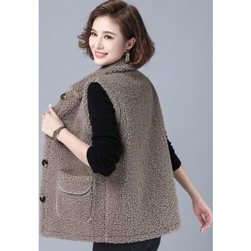 Woman Jacket Vest Middle Female plus Size Vest Autumn Winter Wear Coat Chaleco Mujer