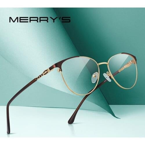 MERRYS Women Fashion Cat Eye Glasses Full Frame Ladies Myopia Eyewear Prescription Optical Eyeglasses S2028