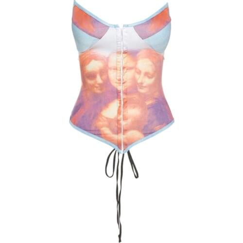 Womens Sexy Crop Tank Tops Cute Vintage Color Sleeveless Lace-Up Corset Tops Backless Bustier Corset Outfit Club Dress