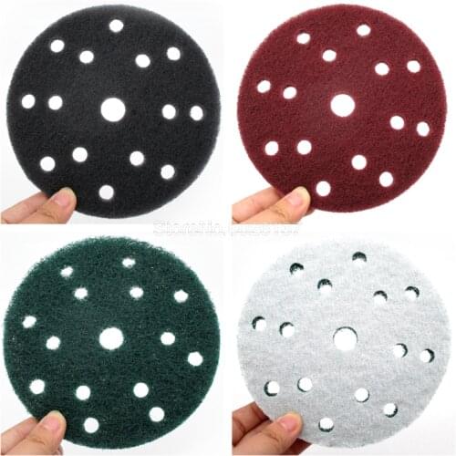 1PCS 6 Inch 15 Hole Backing Multi-purpose Flocking Scouring Pad Industrial Heavy Duty Nylon Cloth For Polishing & Grinding