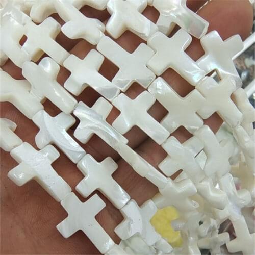 Natural shell beads white color saltwater shell mother of pearl cross shell strings size 8x10mm 10x10mm 13x18mm