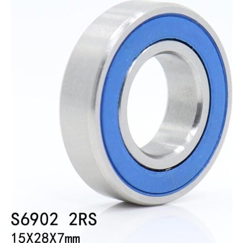 10PCS S6902RS Bearing 15*28*7 mm ABEC-3 440C Stainless Steel S 6902RS Ball Bearings 6902 Stainless Steel Ball Bearing