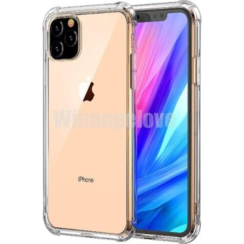 100PCS/Lot Super Anti-knock Soft TPU Transparent Clear Phone Case Protect Cover Shockproof Soft Cases For iPhone 11 pro max 7 8