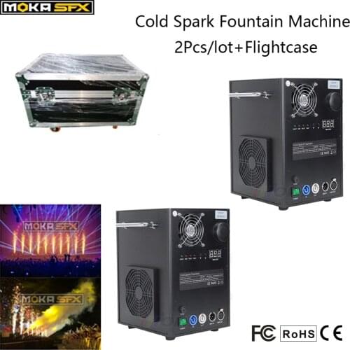 2Pcs/lot Flightcase Packing Cold Firework Spark Machcine Remote Control Electronic 400W Firecracker Fountain Machine For Wedding
