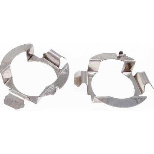 2 Pcs Silver H7 LED Car Headlamp Bulb Retainer Clips Metal Clip Retainer Auto Adapter for Audi A3 A4L A6L B8 A6 C5 A5 Q3 Q5 Q7